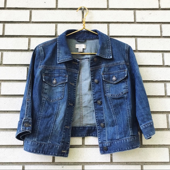 three quarter sleeve jean jacket